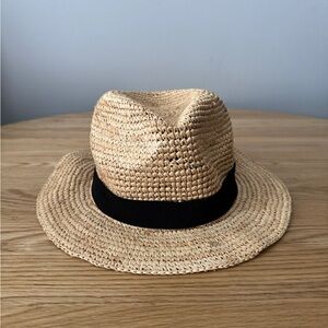 J. Crew Packable Straw Hat with Black Band